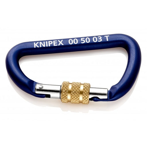 EAN 4003773081371 - Knipex 00 50 03 T BK mosquetón de escalada Mosquetón de bloqueo Con forma de D Aluminio Azul 2 pieza(s) imagen 2