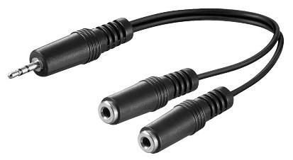 EAN 5704327897750 - Microconnect AUDLL02 cable de audio 0,2 m 3,5mm 2 x 2,5 mm Negro imagen 1