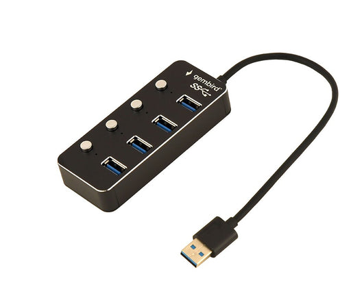 EAN 8716309124591 - Gembird UHB-U3P4P-01 hub de interfaz USB 3.2 Gen 1 (3.1 Gen 1) Type-A 5000 Mbit/s Negro imagen 1