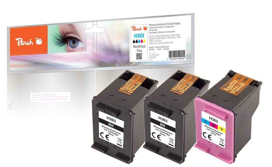 EAN 7640460540055 - Peach PI300-892 cartucho de tinta 3 pieza(s) Compatible Rendimiento estándar Cian, Magenta, Amarillo imagen 1