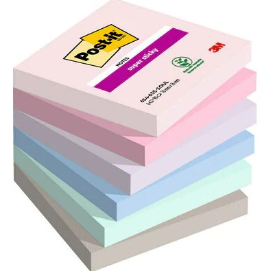 EAN 4054596925953 - Post-It 7100259204 nota autoadhesiva Plaza Azul, Verde, Gris, Rosa, Púrpura 90 hojas Autoadhesivo imagen 1