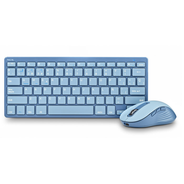 EAN 8435430624212 - NGS FANTASY (AZERTY, FR) teclado Ratón incluido Universal RF Wireless + Bluetooth Francés Azul imagen 2