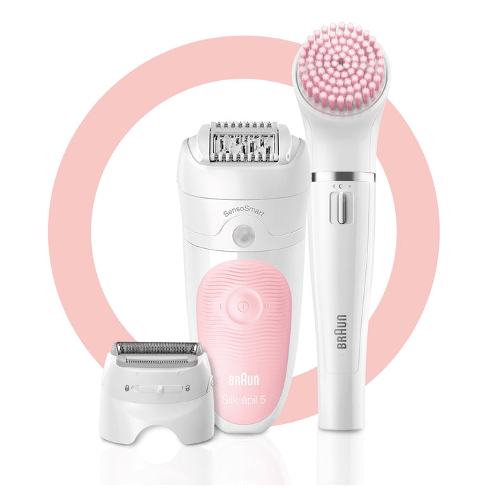 EAN 4210201223351 - Braun Silk-épil 5 Wet&Dry 81683688 depiladora 28 pinzas Blanco, Rosa imagen 3