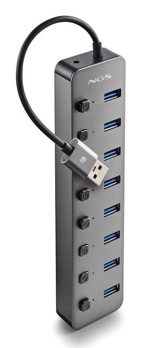 EAN 8435430624397 - NGS IHUB 8 USB 2.0 Type-A 5000 Mbit/s Gris imagen 2
