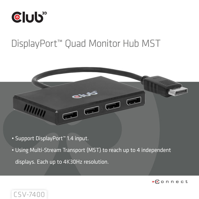 EAN 8719214473679 - CLUB3D CSV-7400 divisor de video 4x DisplayPort imagen 4