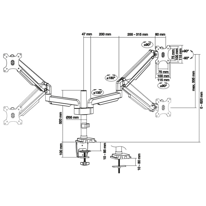 EAN 4043718293094 - InLine 23160B soporte para monitor 43,2 cm (17") Escritorio Negro imagen 9