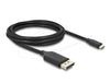 EAN 4043619801657 - DeLOCK 80165 adaptador de cable de vídeo 2 m USB Tipo C DisplayPort Negro imagen 1