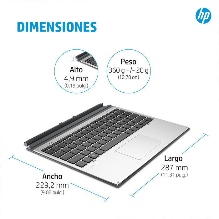 EAN 196337123618 - HP Elite x2 G8 Premium Keyboard teclado Oficina Plata imagen 4