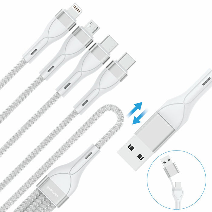 EAN 5012786030107 - 4smarts 541024 cable USB 1,2 m USB A/USB C USB C/Micro USB-A/Lightning Blanco imagen 3