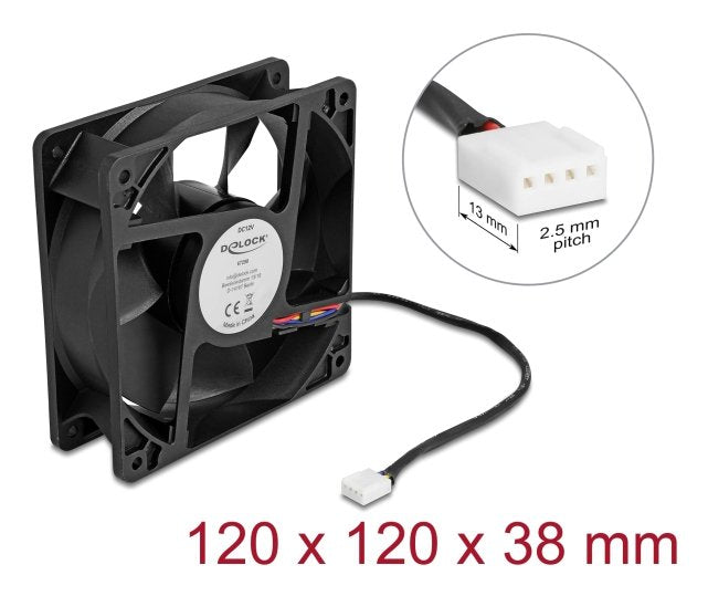 EAN 4043619672981 - DeLOCK 67298 sistema de refrigeración para ordenador Carcasa del ordenador Ventilador 12 cm Negro 1 pieza imagen 3