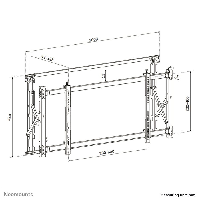 EAN 8717371447311 - Neomounts LED-VW1750BLACK soporte para pantalla de señalización 139,7 cm (55") Negro imagen 9