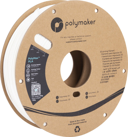 EAN 6938936710448 - Polymaker PA06002 material de impresión 3d Ácido poliláctico (PLA) Blanco 750 g imagen 1