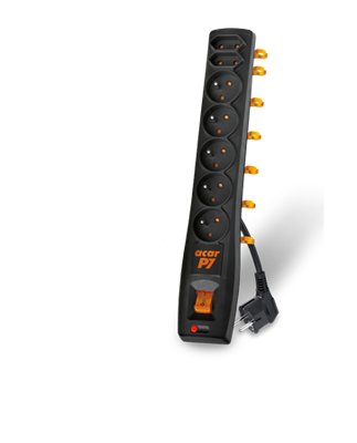 EAN 5904743180003 - ACAR P7 base múltiple 1,5 m 7 salidas AC Interior Negro imagen 1