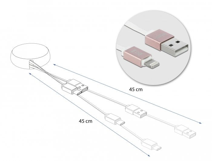EAN 4043619858170 - DeLOCK 85817 cable de conector Lightning 0,92 m Rosa, Blanco imagen 4