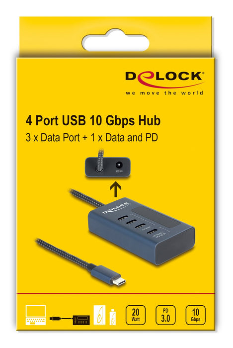 EAN 4043619641895 - DeLOCK 64189 hub de interfaz USB 3.2 Gen 1 (3.1 Gen 1) Type-C 10000 Mbit/s Azul imagen 4