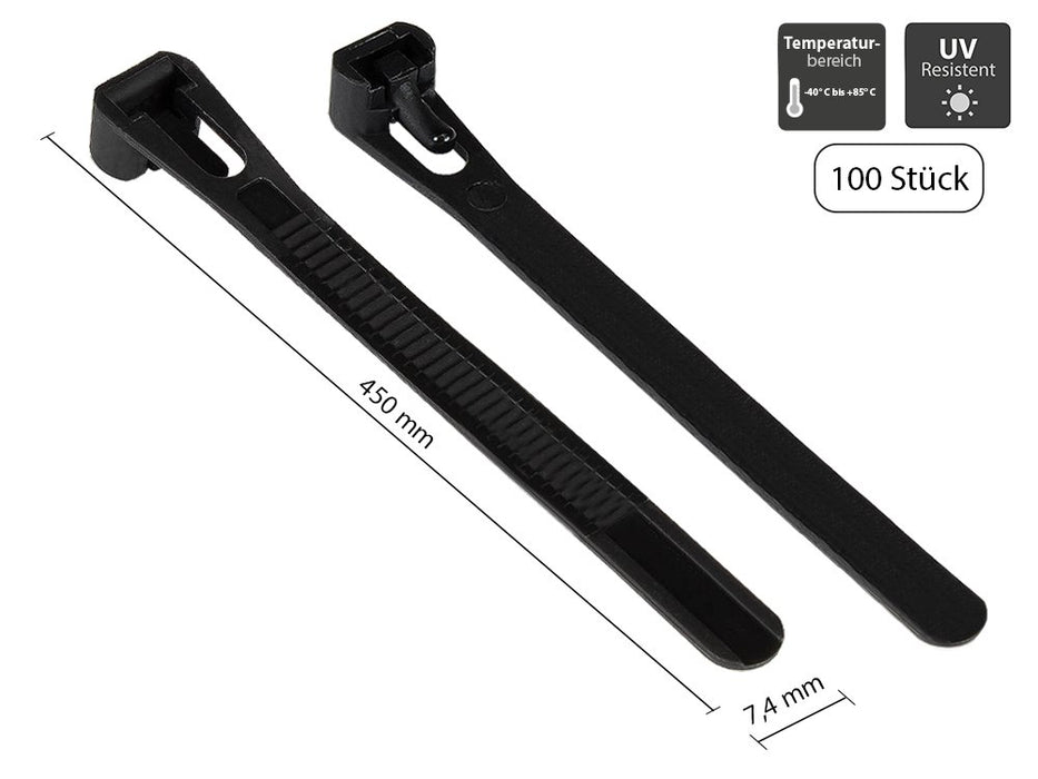 EAN 4014619708789 - Alcasa KAB-R45S74 presilla Brida reutilizable Nylon Negro 100 pieza(s) imagen 2