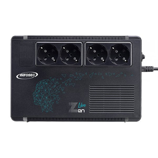 EAN 3700085660829 - Infosec Zen Live 650 sistema de alimentación ininterrumpida (UPS) Línea interactiva 0,65 kVA 390 W 4 sali imagen 2