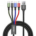 EAN 6953156278486 - Baseus KB2L435A12BK cable de teléfono móvil Negro, Azul, Verde, Rojo 1,2 m USB A 2 x Lightning + micro-US imagen 1