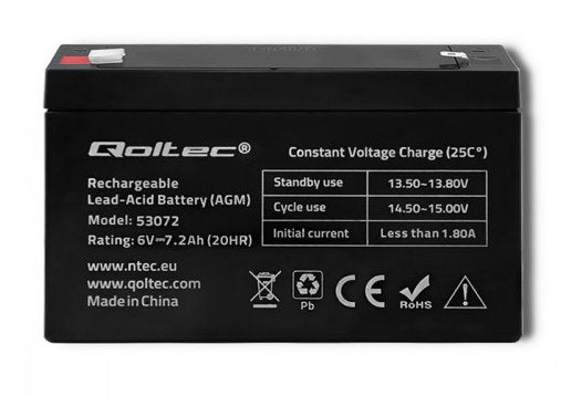 EAN 5901878530727 - Qoltec 53072 batería para sistema ups Sealed Lead Acid (VRLA) 6 V 7,2 Ah imagen 1