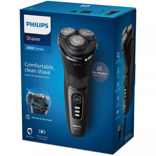 EAN 8720689018609 - Philips 3000 series S3244/12 afeitadora Máquina de afeitar de rotación Recortadora Negro imagen 2