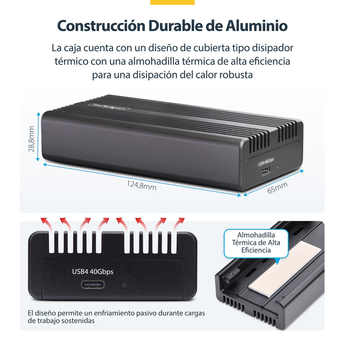 EAN 0065030907248 - StarTech.com 1USB4-NVME-ENCLOSURE caja para disco duro externo Caja externa para unidad de estado sólido  imagen 12