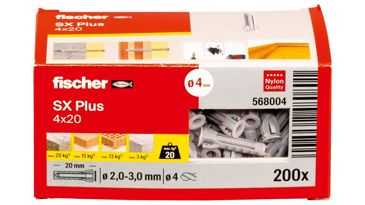 EAN 4048962480801 - Fischer 568004 tornillo de anclaje y taco 200 pieza(s) Anclaje de expansión 20 mm imagen 4