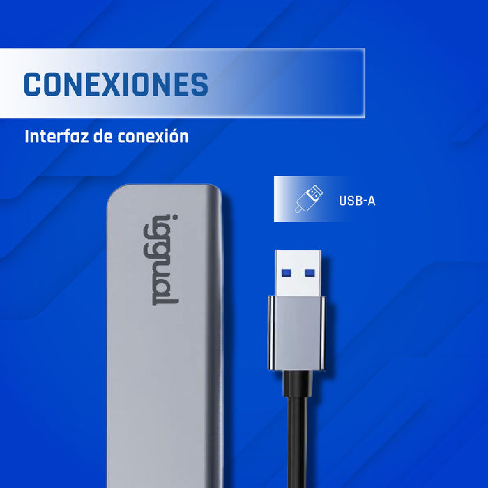 EAN 8435364319246 - iggual IGG319246 hub de interfaz USB 3.2 Gen 1 (3.1 Gen 1) Type-C 5000 Mbit/s Plata imagen 4