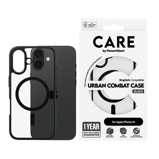 EAN 5715685004230 - PanzerGlass CARE™ by ® Urban Combat Case Transparent w. Black Frame & MagSafe iPhone 16 funda para teléfo imagen 2