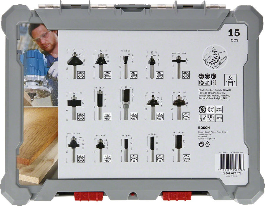 EAN 3165140958028 - Bosch 2 607 017 471 fresa para ruteadora Juego de fresas 15 pieza(s) imagen 3