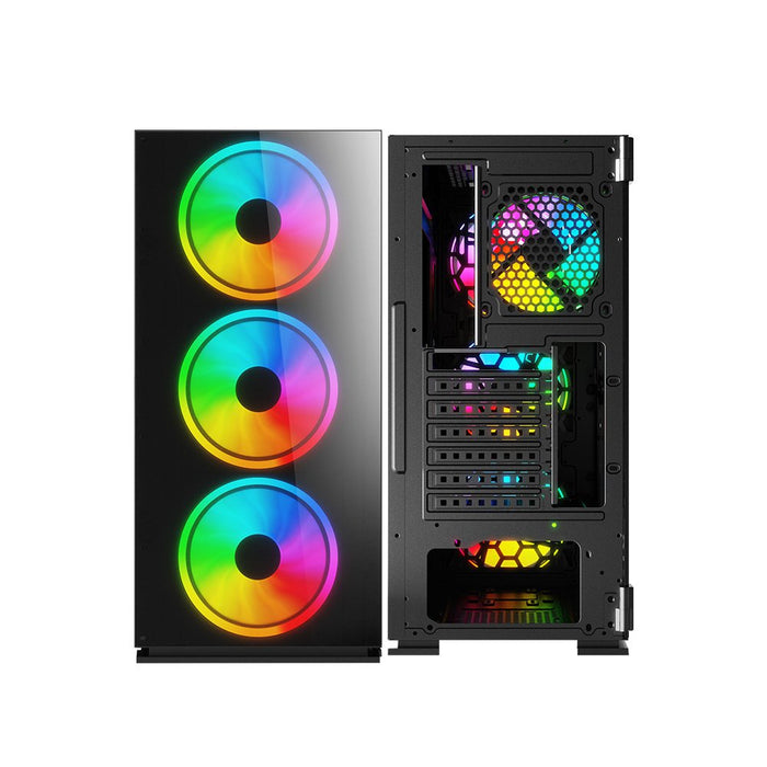 EAN 5901986046318 - Savio PC Case Prime X1 ARGB Glass Black Midi Tower Negro imagen 3