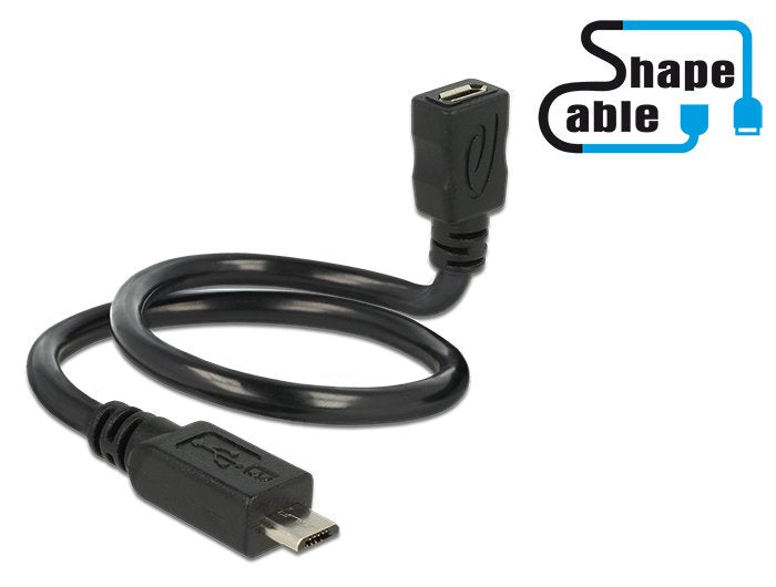 EAN 4043619839247 - DeLOCK 0.35m, 2xUSB2.0 Micro-B cable USB USB 2.0 0,35 m Micro-USB B 0,48 Gbit/s Negro imagen 1