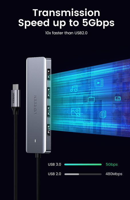 EAN 6957303873364 - Ugreen 70336 hub de interfaz USB 3.2 Gen 1 (3.1 Gen 1) Type-C 5000 Mbit/s imagen 6