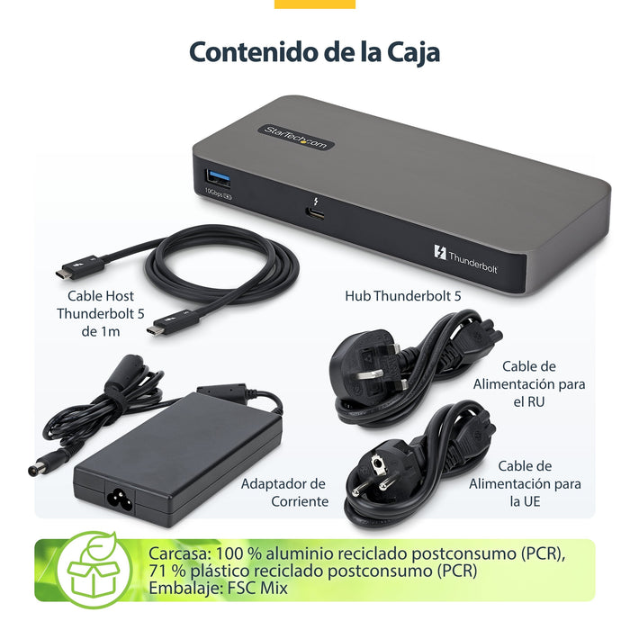 EAN 0065030925709 - StarTech.com 303UE-TB5-HUB hub de interfaz Thunderbolt 5 80 Mbit/s Gris imagen 12
