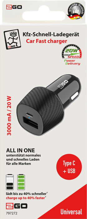 EAN 4010425972727 - 2GO 797272 cargador de dispositivo móvil Universal Negro Encendedor de cigarrillos Carga rápida Auto imagen 2