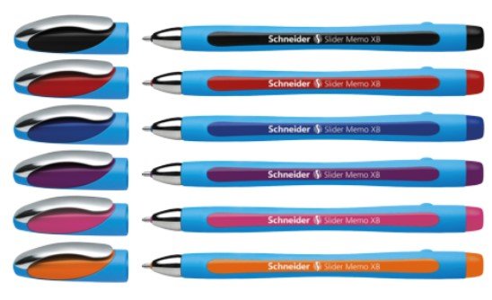 EAN 4004675069566 - Schneider Schreibgeräte Slider Memo Negro, Azul, Naranja, Rosa, Rojo, Violeta Bolígrafo Extra-grueso 6 pi imagen 2