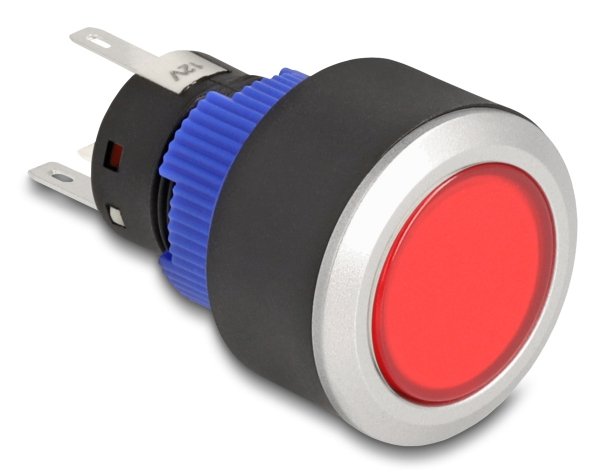 EAN 4043619220472 - DeLOCK 22047 interruptor eléctrico Interruptor pulsador Negro, Azul, Rojo, Plata imagen 1