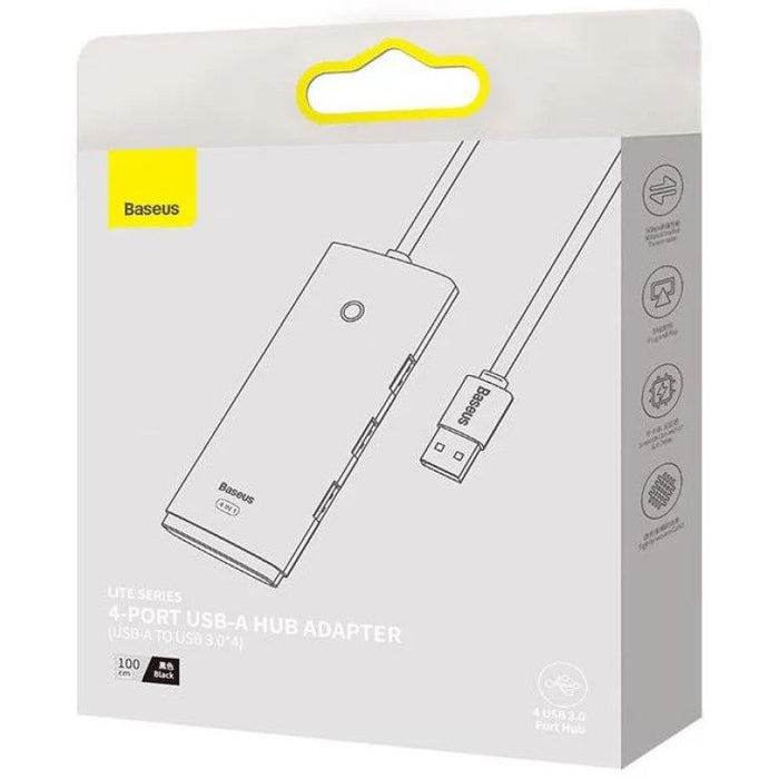 EAN 6932172606206 - Baseus WKQX030101 hub de interfaz USB 3.2 Gen 1 (3.1 Gen 1) Type-A 5000 Mbit/s Negro imagen 3
