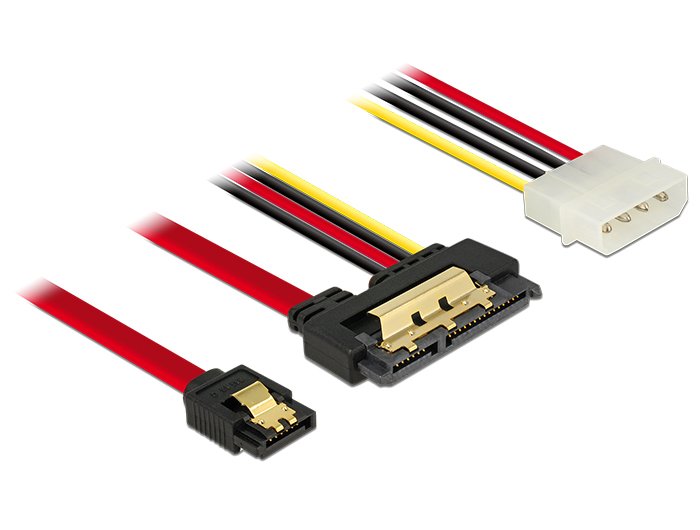 EAN 4043619852307 - DeLOCK 85230 cable de SATA 0,3 m SATA 7-pin + Molex (4-pin) SATA 22-pin Negro imagen 1