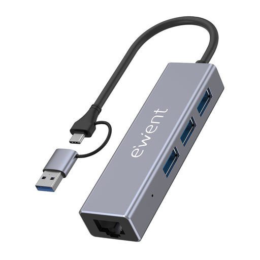 EAN 8052101435467 - Ewent EW1159 hub de interfaz USB 3.2 Gen 1 (3.1 Gen 1) Type-A + Type-C 5000 Mbit/s Gris imagen 1
