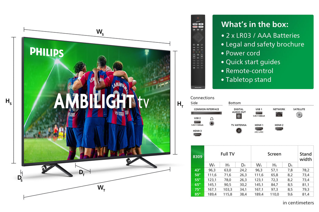 EAN 8718863040812 - Philips 8000 series 55PUS8309/12 Televisor 139,7 cm (55") 4K Ultra HD Smart TV Wifi Negro imagen 4