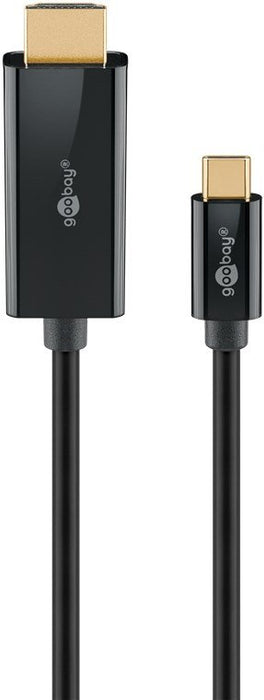 EAN 4040849756986 - Goobay 75698 adaptador de cable de vídeo 3 m USB Tipo C HDMI Negro imagen 1