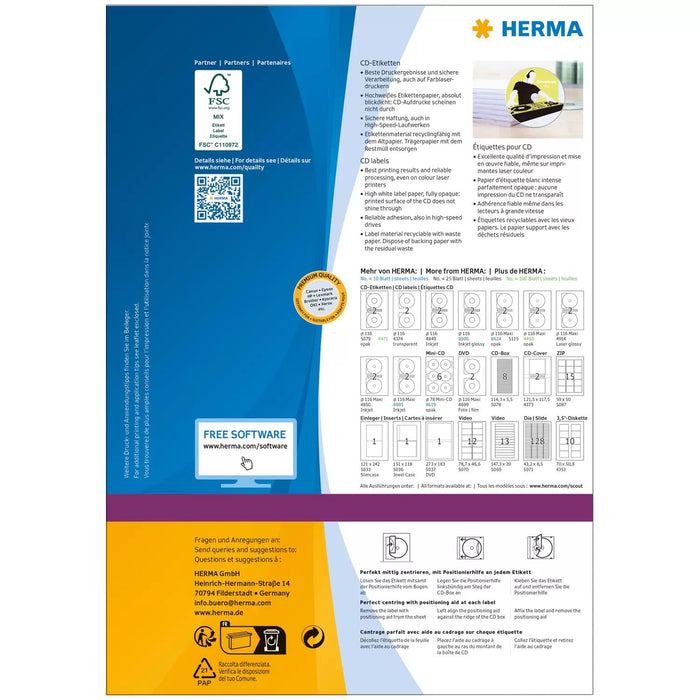 EAN 4008705044608 - HERMA 4460 etiqueta de impresora Blanco Etiqueta para impresora autoadhesiva imagen 2