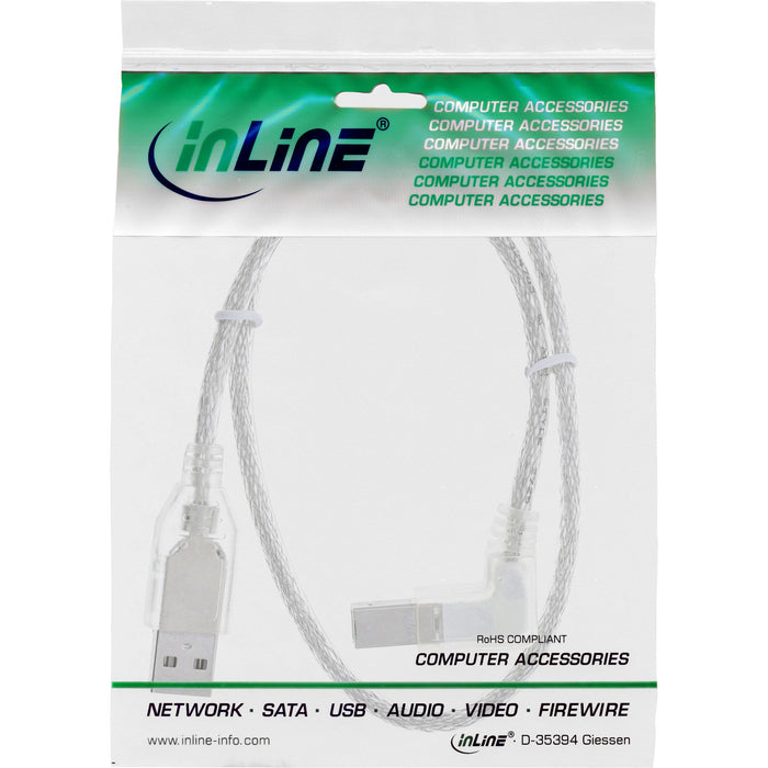 EAN 4043718062072 - InLine 34520R cable USB 2 m USB A USB B 0,48 Gbit/s Transparente imagen 2