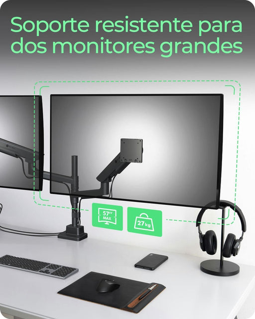 EAN 4250078175308 - ICY BOX IB-MS702-T soporte para monitor 144,8 cm (57") Escritorio Negro imagen 2