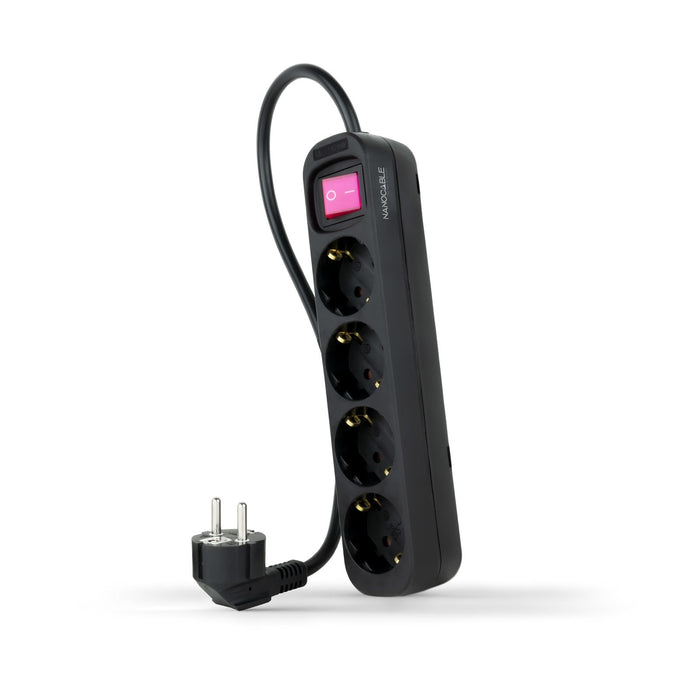 EAN 8433281010178 - Nanocable 10.37.0004-BK base múltiple 1,4 m 4 salidas AC Interior Negro imagen 1