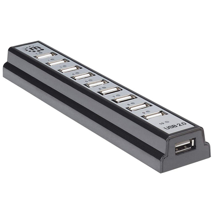 EAN 0766623161572 - Manhattan 161572 hub de interfaz USB 2.0 480 Mbit/s Negro, Plata imagen 2
