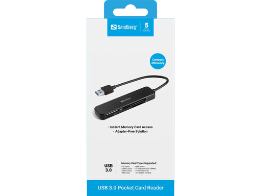 EAN 5705730134326 - Sandberg 134-32 lector de tarjeta USB 3.2 Gen 1 (3.1 Gen 1) Negro imagen 2