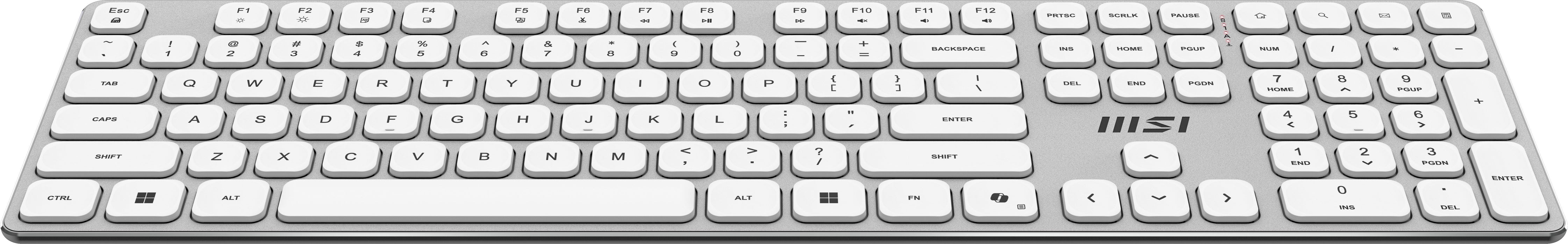 EAN 4711377422420 - MSI FORGE K210 W COMBO WHITE US teclado Ratón incluido Hogar / Oficina USB QWERTY Inglés de EE. UU. Blanc imagen 4