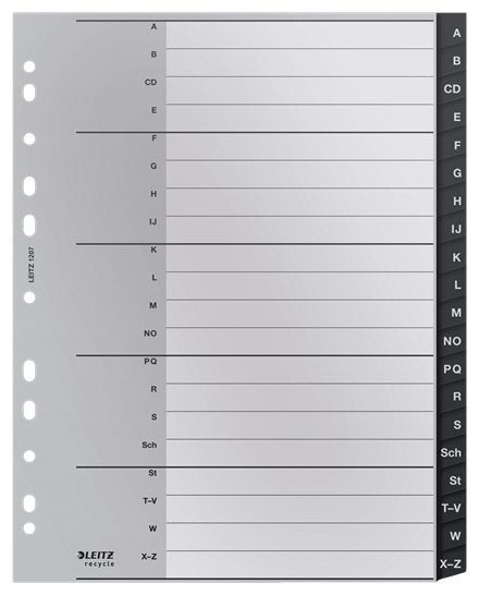 EAN 4002432127085 - Leitz 12070000 lengüeta de índice Separador alfabético con pestaña Polipropileno (PP) Negro, Blanco imagen 1