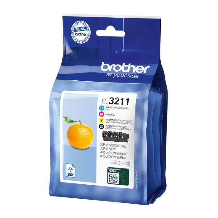 EAN 4977766780148 - Brother LC3211VAL cartucho de tinta 4 pieza(s) Original Rendimiento estándar Negro, Cian, Magenta, Amaril imagen 2
